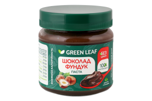 Паста шоколадно-фундучна з підсолоджувачем Green Leaf с/б 200г