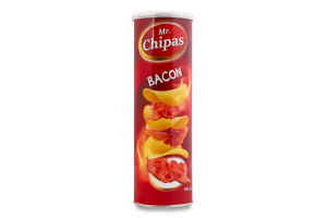 Чипси картопляні зі смаком бекону Mr. Chipas тубус 160г