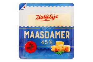 Сир Zlaty Syr Maasdamer напівтвердий 45%