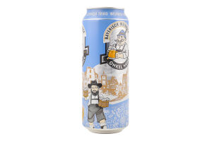 Пиво 0.5л 5.4% светлое пшеничное нефильтрованное пастеризованное Bayerisch Weissbier Onkel Weber ж/б