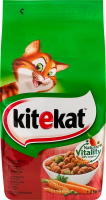 Корм сухой полнорационный для взрослых котов С говядиной и овощами KiteKat м/у 1.8кг