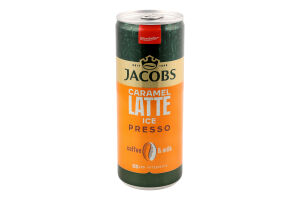 Напій молочний ароматизований стерилізований з кавою Карамель Лате Ice presso Jacobs з/б 250мл