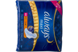 Always Maxi Overnight Pads - 48 CT