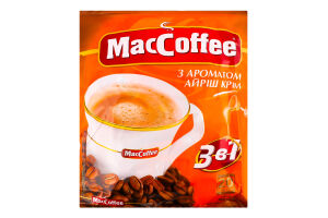Напій кавовий розчинний з ароматом айріш крім 3в1 MacCoffee м/у 18г
