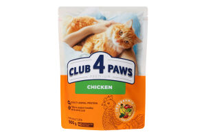 Корм сухий для дорослих котів Курка Premium Club 4 Paws д/п 900г