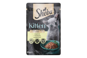 Корм консервований для кошенят З куркою Sheba д/п 85г