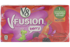 V8 V-Fusion Vegetable & Fruit Beverage Berry - 8 CT