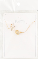 Ланцюжок жовтий метал з підвіскою 40см FHF1512