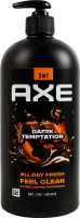Гель для душа и шампунь 3в1 Dark temptation Axe 900мл