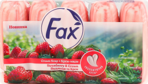 Мило туалетне Полуниця та крем Fax 5х70г