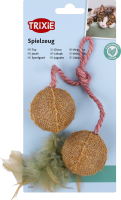 Іграшка д/котів М"яч джут з котячою м"ятою 4,5см 2шт Тріксі