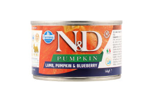 Корм консервований Lamb&Blueberry Mini N&D Pumpkin Farmina з/б 140г
