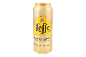 Пиво 500мл 6.6% світле пастеризоване Blond Leffe з/б