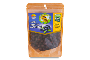 Драже Мед-пилок-чорниця Цілюща Бджілка д/п 150г