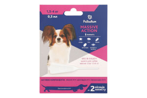 Краплі для собак масою тіла 1.5-4кг Massive Action Palladium 0.5мл