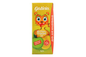 Сік неосвітлений пастеризований яблучно-грушевий Galicia т/п 0.2л