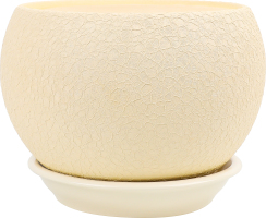 Горщик д/квітів Куля шовк 1,4л бежевий 12,5см Оріана