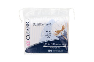 Палички ватні Софт енд Комфорт 160шт п/е Клінік