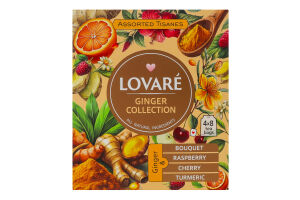 Чай трав'яний асорті Імбирний Ginger collection Lovare к/у 32х1.8г