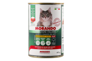 Корм д/котів Шматочки в соусі з яловичиною 405г ж/б Morando Tradizioni