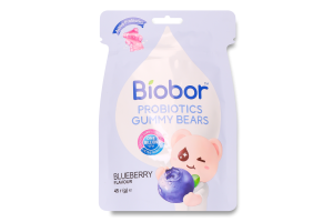 Цукерки Biobor Ведмедики чорниця з пробіот желейні