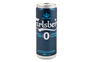Пиво 330мл 0% безалкогольне світле пастеризоване №0 Carlsberg з/б