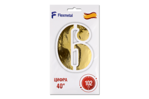 Кулька фольгована Цифра 6 синя 40" Весела витівка