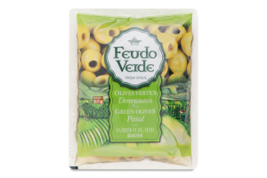 Оливки зеленые без косточки консервированные пастеризованные Feudo Verde м/у 170г