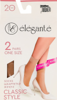Шкарпетки жіночі Elegante Classic style 20den 23-25 natural 2пари