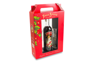 Набір Лікер 0.5л 17.5% + 2 келихи 150мл П'яна Вишня к/у