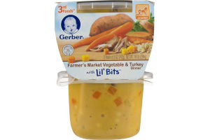 Gerber 3rd Foods Farmer's Market Vegetable & Turkey Dinner with Lil' Bits - 2 CT