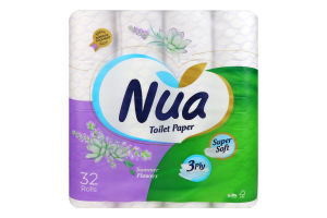 Папір туалетний Nua парфумований 3-шаровий