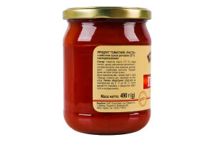Продукт томатный 25% пастеризованный Паста Рідний край с/б 490г