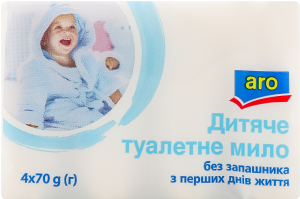 Мило туалетне тверде марки Д Дитяче без запашника aro 4х70г