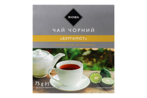 Чай черный байховый мелкий с ароматом бергамота Бергамот Rioba к/у 50х1.5г