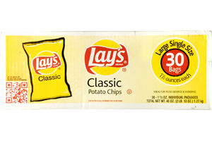 Lay's Classic Potato Chips Large Single Size Bags - 30 CT