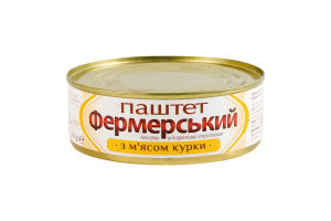 Паштет с мясом курицы стерилизованный Фермерський ж/б 240г