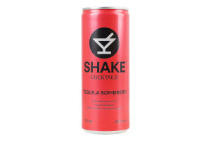 Напій слабоалкогольний 250мл 7% сильногазований Текіла Самбреро Cocktails Shake з/б
