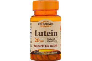 Sundown Naturals Lutein 20mg Dietary Supplement Softgels - 30 CT