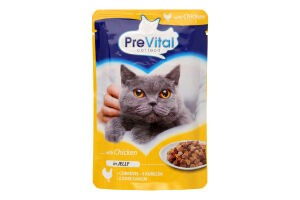 Корм для котів PreVital з куркою у желе