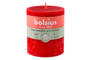 Свічка червона 8х6.8см №103668780341 Bolsius 1шт