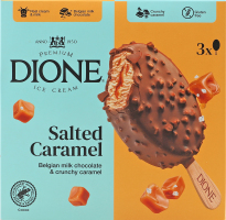 Морозиво DIONE 3х90мл сол. карам., бельг шок И924(Литва)