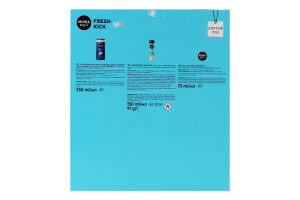 Набор Гель для душа Cool kick 250мл + Антиперспирант Fresh kick 150мл + Крем для лица 75мл Fresh kick Nivea Men 3шт