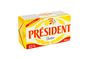 Масло кисловершкове 82% несолоне President м/у 400г