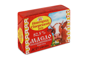 Масло сладкосливочное 82.5% Экстра Новгород-Сіверський м/у 180г