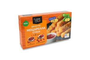Стиксы хрустящие Моцарелла 0.35кг + ягодные соусы 2x0.05кг I Love Chef к/у 0.45кг