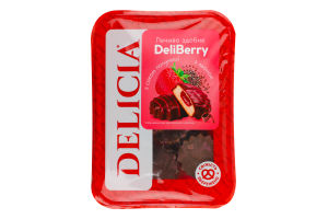 Печиво здобне з соком полуниці з льоном DeliBerry Delicia лоток 180г