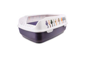 Туалет д/котів деліо сірий пластик з рамкой 38*20*50см Тріксі