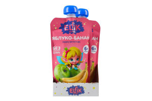 Пюре фруктове для дітей від 6міс гомогенізоване стерилізоване без цукру Яблуко-банан Elfik Magic д/п 200г