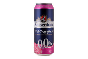 Пиво 500мл 0% безалкогольное светлое пшеничное пастеризованное Pink grapefruit Kaiserdom ж/б